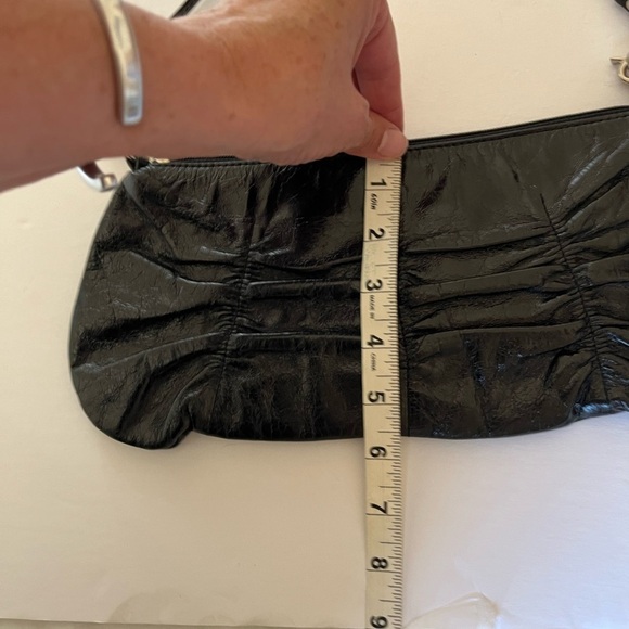 Hobo International Black Glazed Leather Casual Crossbody Handbag Clutch … - Picture 14 of 16
